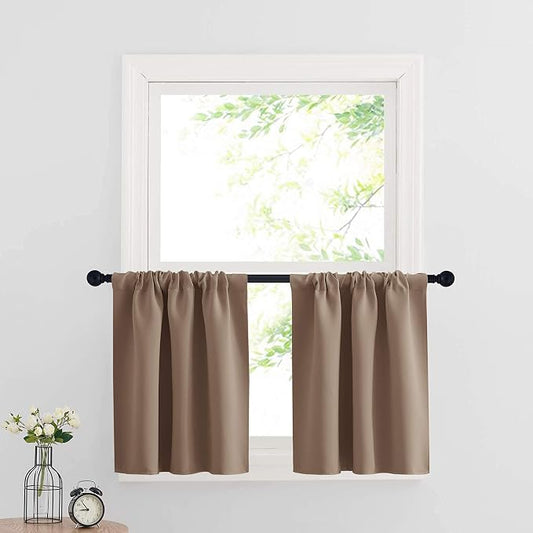 RYB HOME Half Window Curtains Blackout Shades Small Draperies by RYBHOME