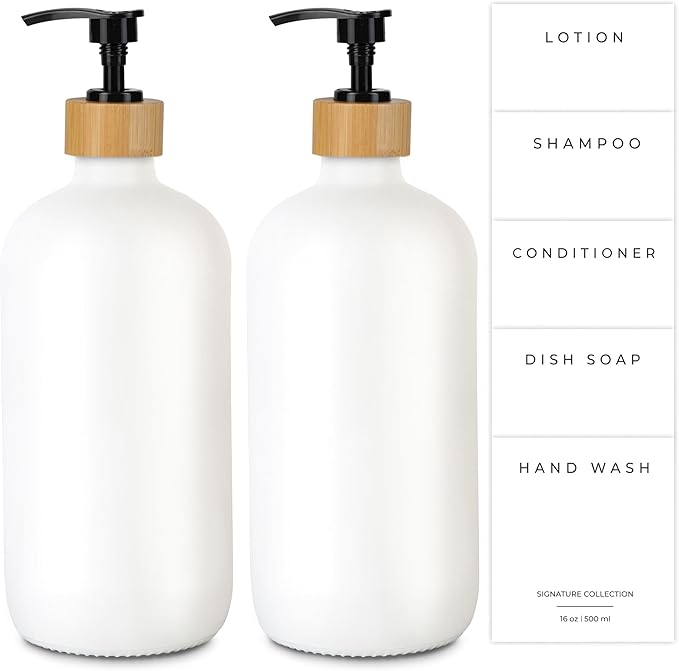 Emerson Glass Soap Dispenser Set - 16 Oz by Emerson+Essentials