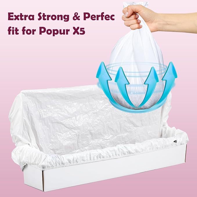 Trash Bags for Popur X5 Litter Box – Thickened, Leakproof Design, 7-Day Odor - Image 6