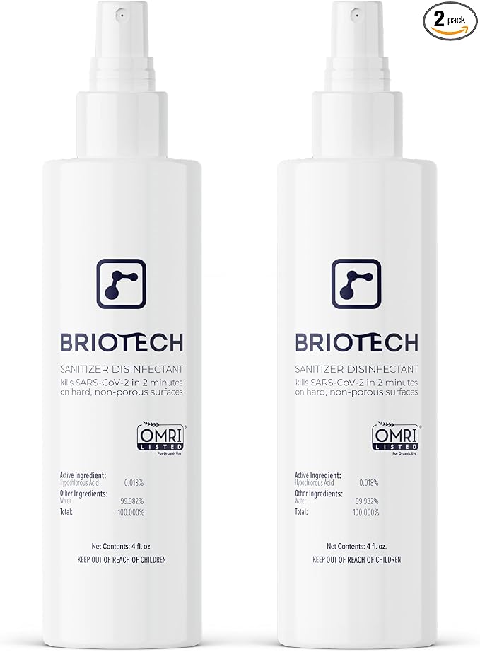BRIOTECH Sanitizer Disinfectant Hypochlorous Spray, Kill 99.99% of Viruses & by BRIOTECHUSA