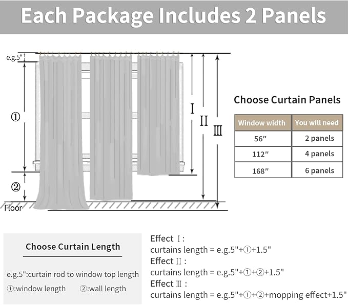 YoungsTex Natural Linen Curtains 95 Inches Long 2 Panels - Image 6