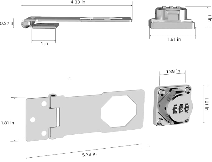 Keyless Combination Lock 3-Digit Combination Lock - Image 2