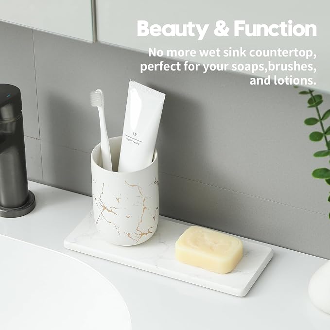 2PCS Diatomite Marble Tray Quick Drying Mat - Image 2
