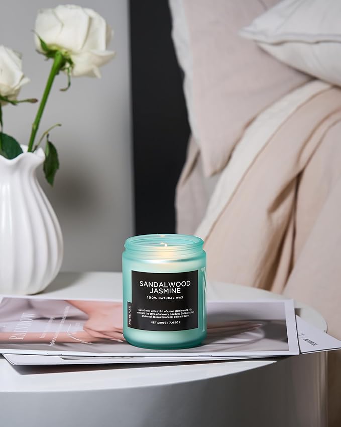 M&SENSE Sandalwood Jasmine Scented Candles, Natural Soy Wax Best Smelling - Image 7