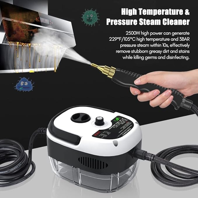 Decdeal Steam Cleaner - 2500W High Temperature Pressurized Handheld Steam - Image 2