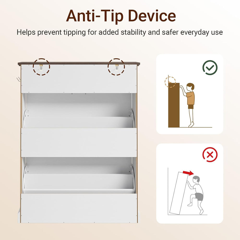 SoBuy Shoe Cabinet Storage with Open Shelf & Hooks
