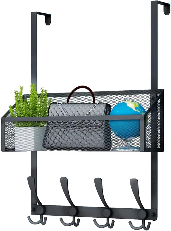Over The Door Hooks Organizer, Coat Rack Over The Door Storage Hanger Towel Rack by Kaiferty
