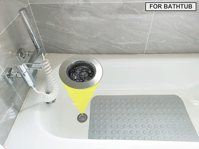 2PCS Bathtub Drain Strainers, Shower Drain Hair Catcher, Stainless Steel Drain - Image 4