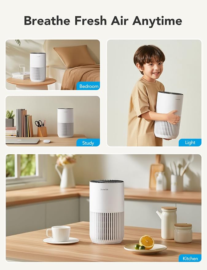 GoveeLife Mini Air Purifier for Bedroom, Smart Filter Air Purifier - Image 8