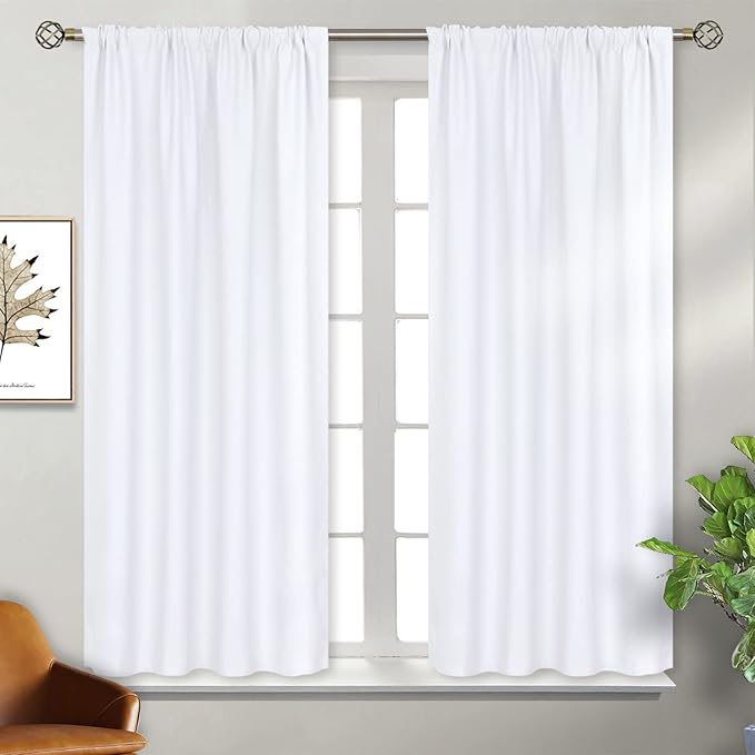 BGment White Curtains 54 Inches Length - Image 6