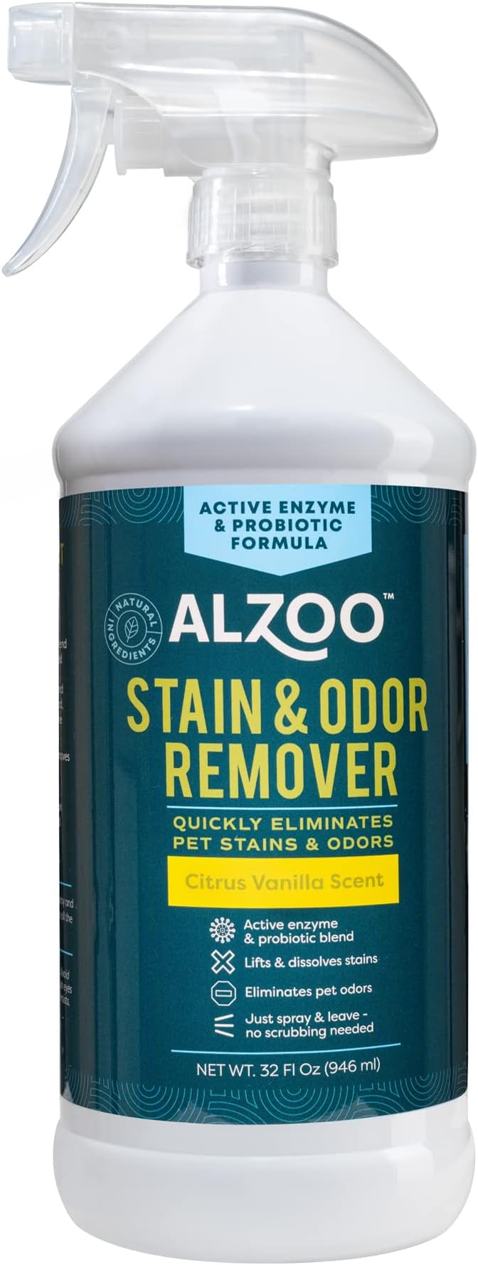 ALZOO Stain & Odor Remover, Quickly Lifts & Dissolves Pet Stains & Helps by ALZOO