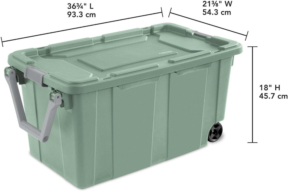 Extra Large Storage Bin, 40 Gallon Wheeled Plastic Storage Container with Han...