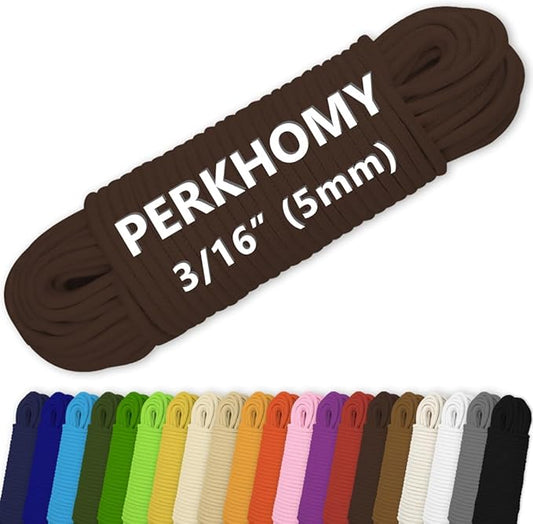 PerkHomy Cotton Rope 3/16" 100 ft Multi Purpose Utility Diamond Braided Cord by PerkHomy