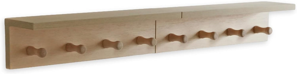 Entrance Coat Rack ，Coat Hooks, Wall-Mounted Wooden Hook Rack, Wall-Mounted S...