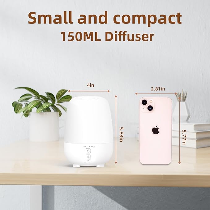 150ML Cordless Essential Oil Diffuser, Built-in 6000mAH Rechargeable Battery - Image 2