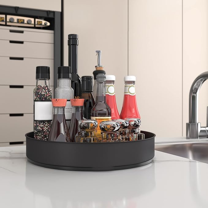 VAEHOLD Lazy Susan Stainless Steel Black Spice Rack Turntable - Image 4