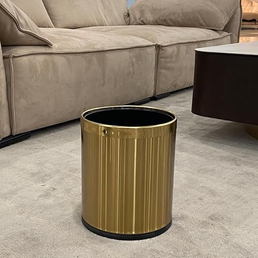2.6Gallon/10L Brass Gold Bathroom Trash Can - Image 8