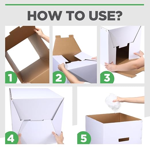 Tioncy 5 Pcs Cardboard Trash Cans Disposable and Reusable Corrugated Cardboard - Image 2
