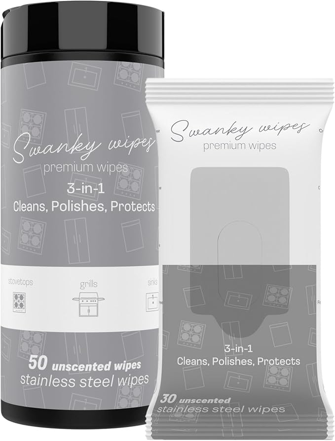 Swanky Stainless Steel Cleaner Wipes Bundle by SwankyWipes