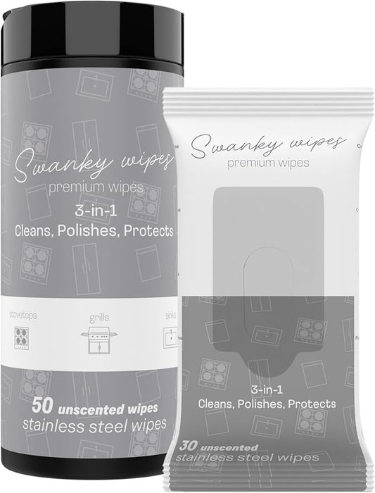 Swanky Stainless Steel Cleaner Wipes Bundle by SwankyWipes