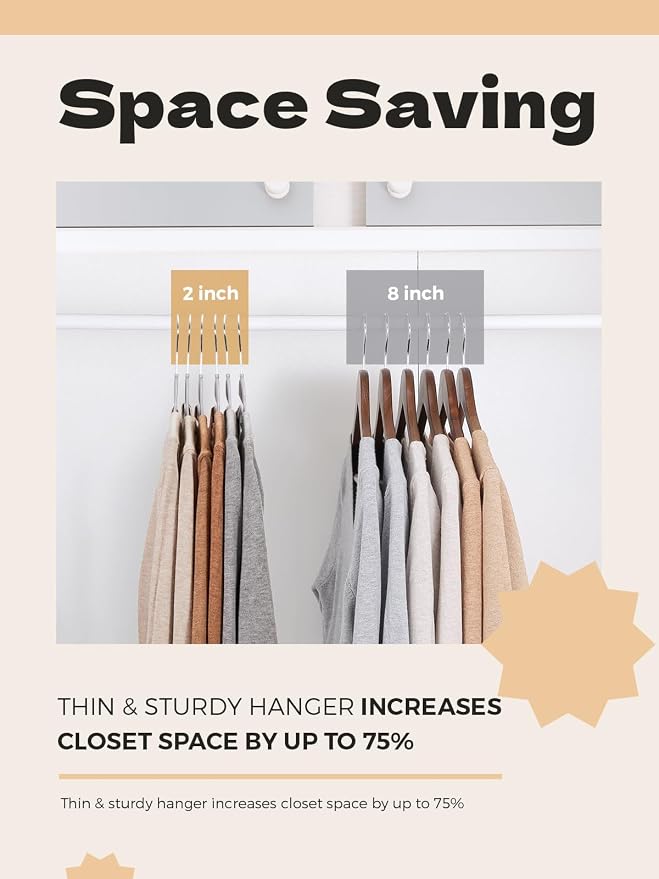 HOUSE DAY Grey Plastic Hangers 30 Pack, Slim Space Saving, Non Slip Clothes - Image 4