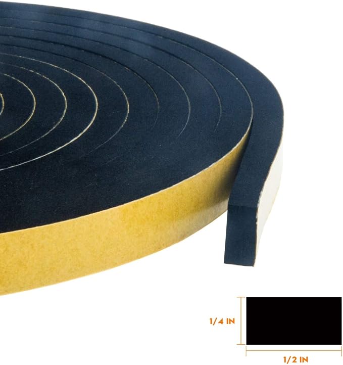 Neoprene Weather Stripping 2-Pack, 1/2 Inch Wide X 1/4 Inch Thick, High Density - Image 2
