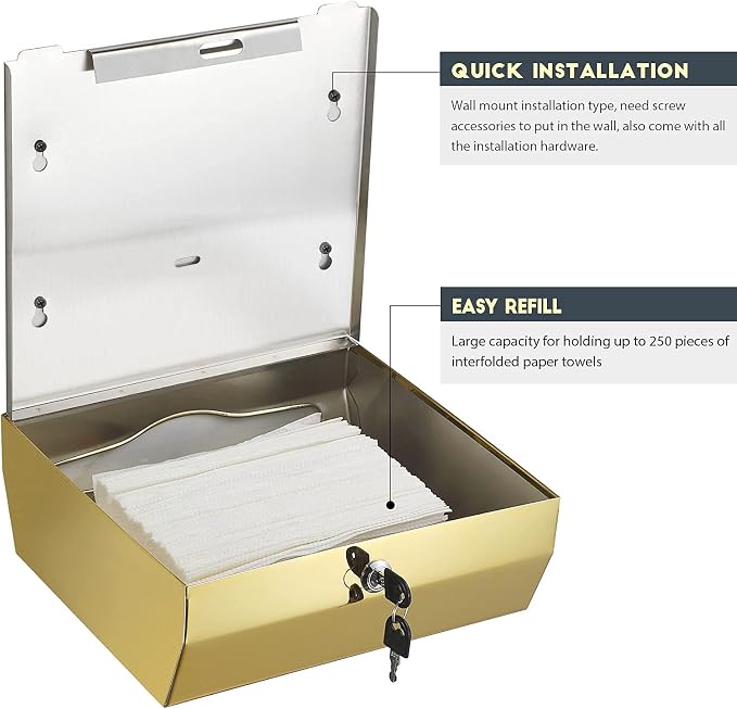 Wall Mounted Stainless Steel Paper Towel Dispenser - Image 4