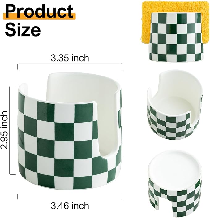 Ceramic Kitchen Sponge Holder, Dish Sponge Holder Suitable - Image 2