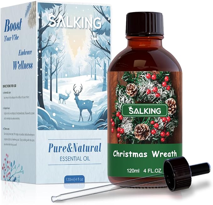 SALKING Christmas Wreath Fragrance Oil, 120ml Premium Essential Oils by SALKING