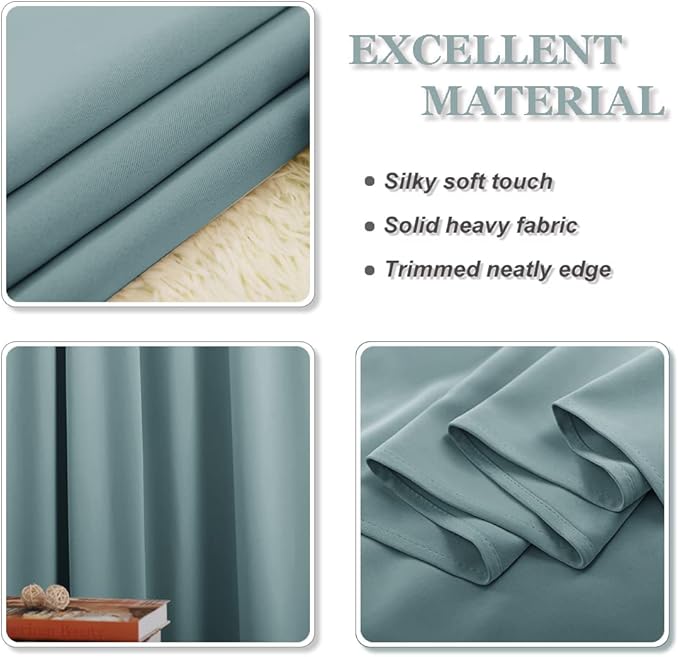 PONY DANCE Small Curtains Blackout, Privacy Energy Efficiency Mini Curtains - Image 6