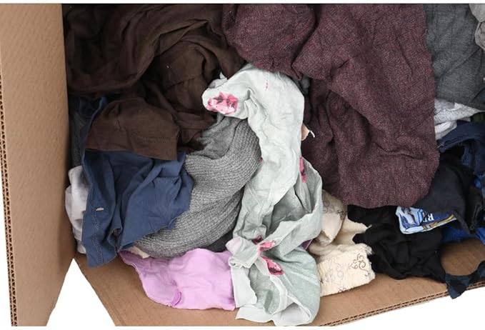 PRO SOURCE Low Lint Reclaimed Cotton Shop Rags, Washable Reusable Disposable - Image 2