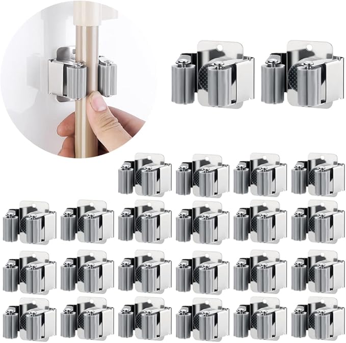 24 PCS Broom and Mop Holder, Heavy Duty Garden Tool Organizer Rack Rake and by JAMEND+CLXP