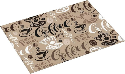 Brown Coffee Maker Beans Theme Microfiber Absorbent Reversible Dish Drying Mat - Image 2