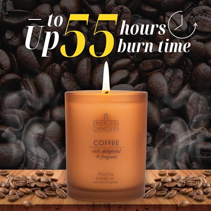 Coffee Candle - 9.7oz Frosted Jar Candles - Image 2