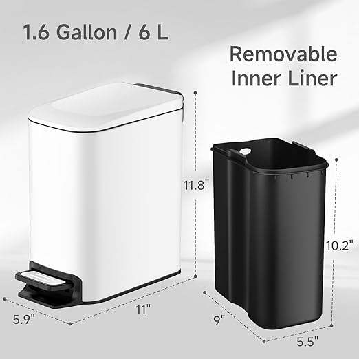TIPGO Slim Bathroom Trash Can - Image 6