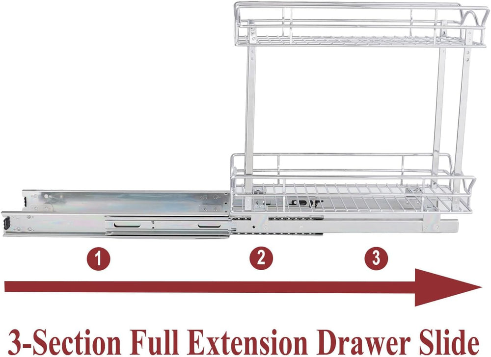 OCG Slide Out Cabinet Organizer for Narrow Cabinet (7" W X 17" D), ...