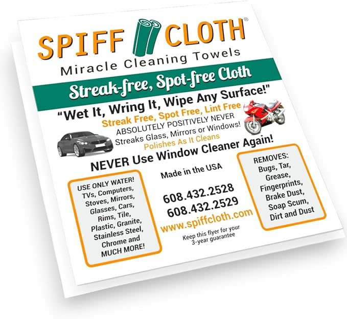 1-Count Miracle Cleaning Towel, Streak-Free, Cleans by Spiff+Cloth