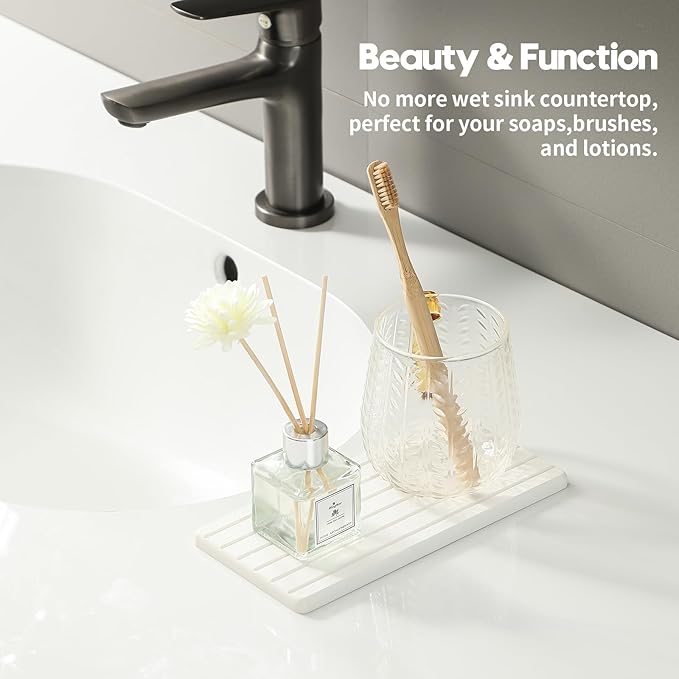 2PCS Water Absorbing Stone Drying Tray Mat - Image 2