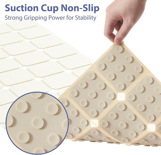 Bathtub Mat Non Slip Silicone Foldable Extra Long Tub Mat Strong Suction Cups & - Image 2