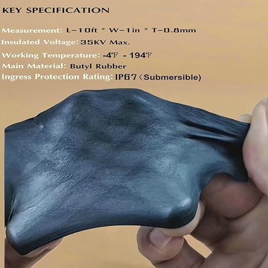 4 Rolls Butyl Rubber Self-Fusing Tape | IP67 Waterproof & 35KV Insulated | - Image 4
