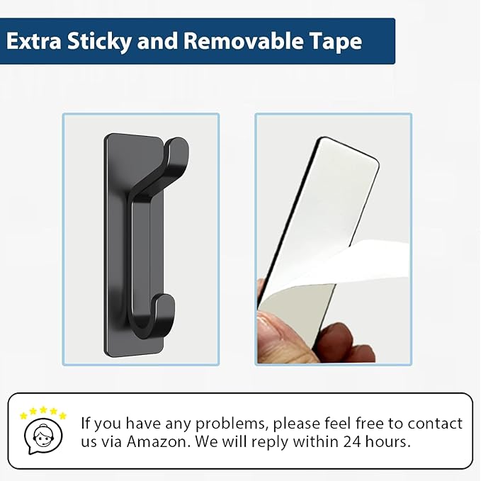 Wall Hooks for Coat and Towel: 13LB Adhesive Door Hanger Stick on - Image 5