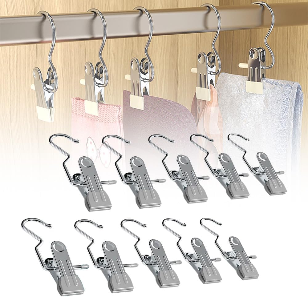10/30/50 PCS Space-Saving Clothespin Hat Pants Storage Hanging Travel Hook, 3...