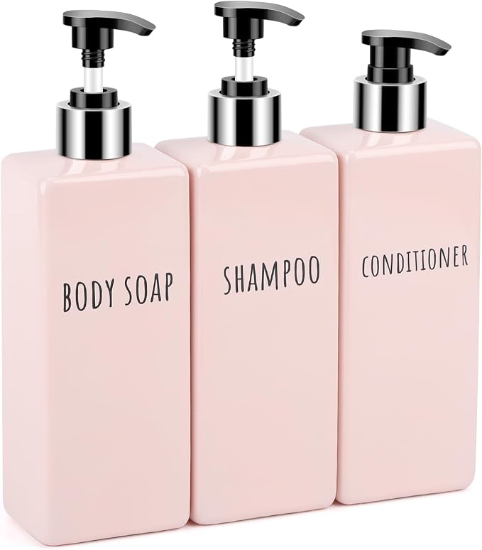 Segbeauty 16.9oz Shower Bottles Refillable, 3 Pack of Shampoo and Conditioner by Segbeauty