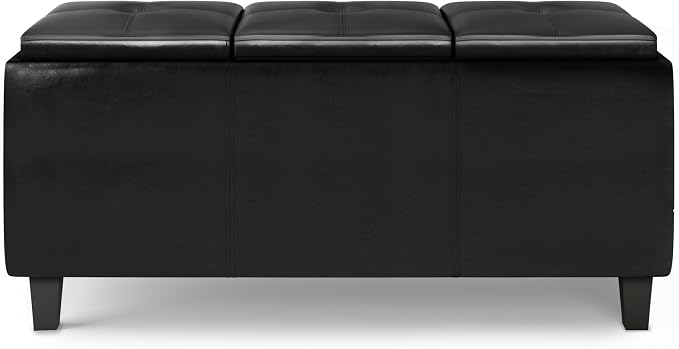 SIMPLIHOME Avalon 42 inch Wide Contemporary Rectangle Tray Storage Ottoman - Image 4