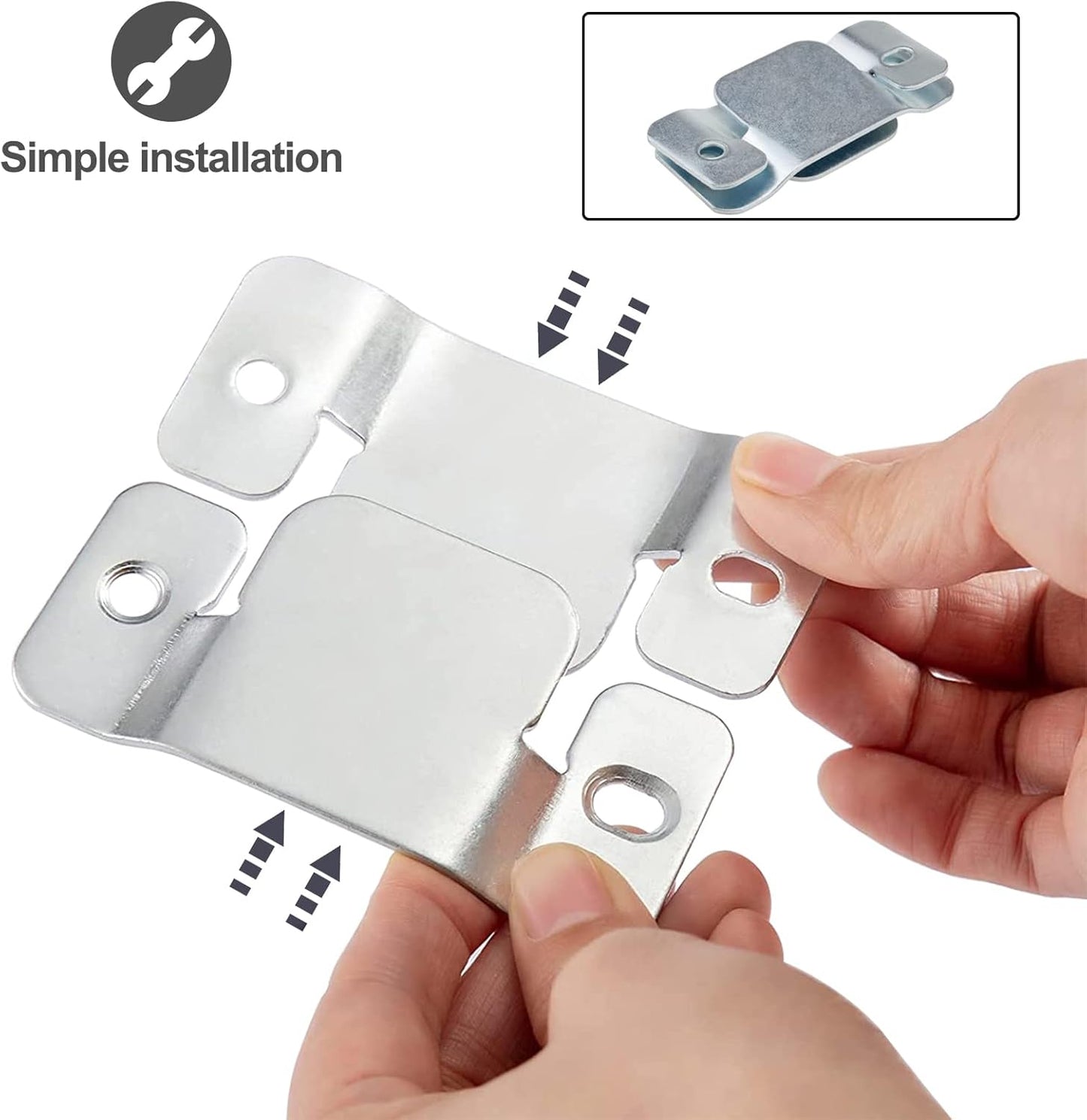 DEEPDREAM 4 Pcs Sectional Couch Connectors Metal Couch Clips Sofa Connector Interlocking Furniture Connector with 10 Pcs Screws