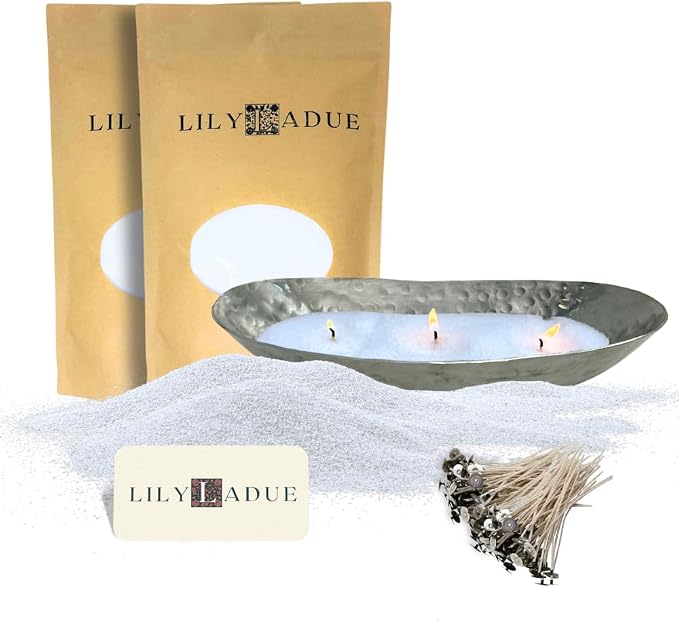 LILY LADUE Candle Refill Kit - 2Lb/32Oz Pearled Candles Sand and Wicks and by Unknown