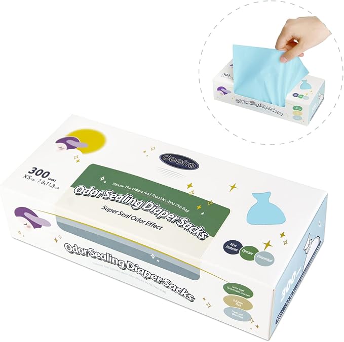 Odor Sealing Disposable Diaper Bags XS/300 Count Diaper Sacks Scented Diaper by deefre