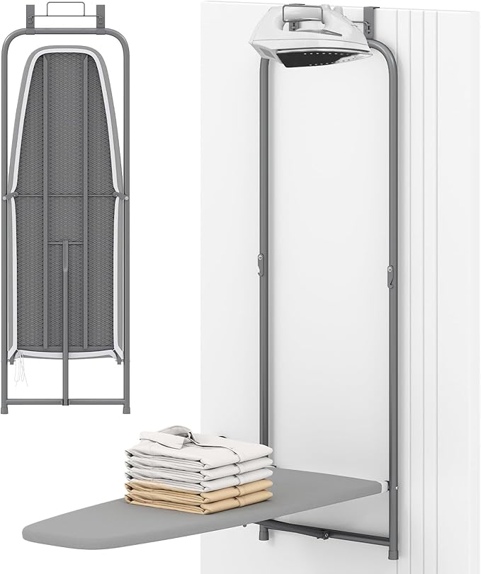 COSTWAY Over The Door Ironing Board, Space-Saving Metal Hanging Ironing Board by COSTWAY