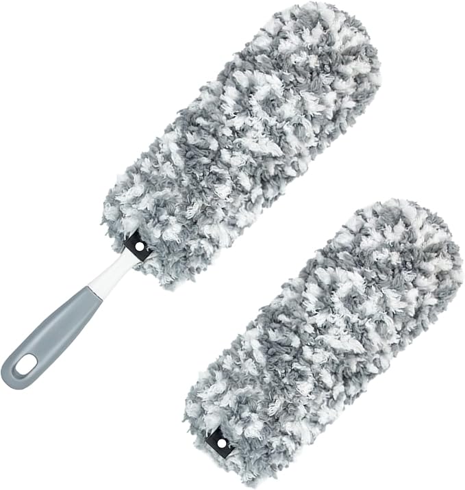 Microfiber Duster with an Extra Washable and Reusable Duster Head, Microfiber by TrueYee