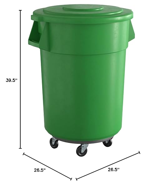 55 Gallon Green Round Commercial Trash Can - Image 5
